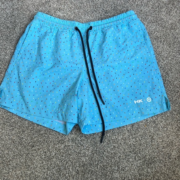Humankind Blue Swim Trunks with Black Drawstring - Picture 1 of 3